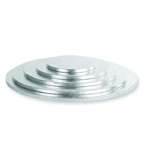 4 Piatti Per Torta Rotondi In Argento 30.5 Cm – Base Tamburo Spessa 1/2 Pollice Con Bordi Lisci, Professionali Per Torte A Strati