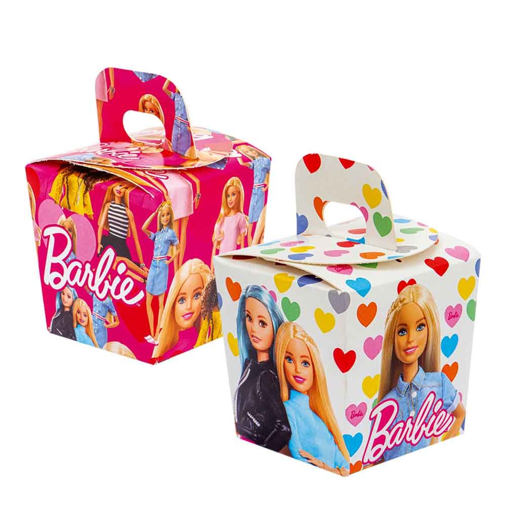 6 Candy box in cartoncino colorato Barbie 6 x 6 x 10,5 h cm