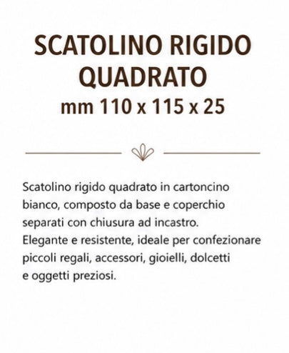 Pz 20 Scatolo rigido bianco quadrato mm 110x110x25