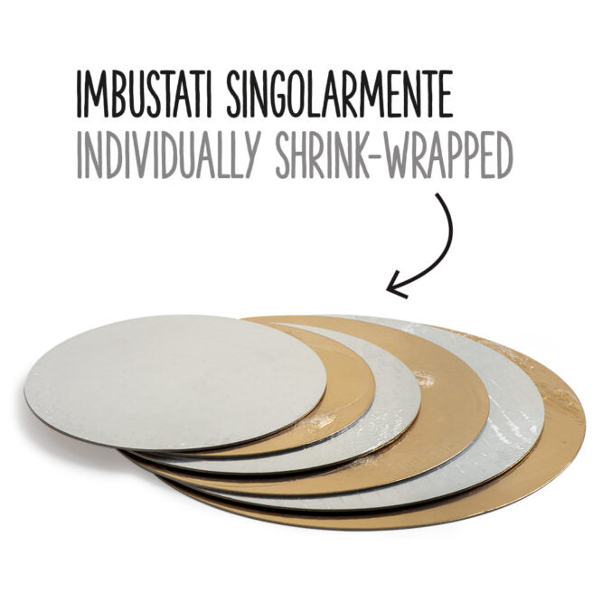 Sottotorta dischi accoppiati rotondi oro/argento