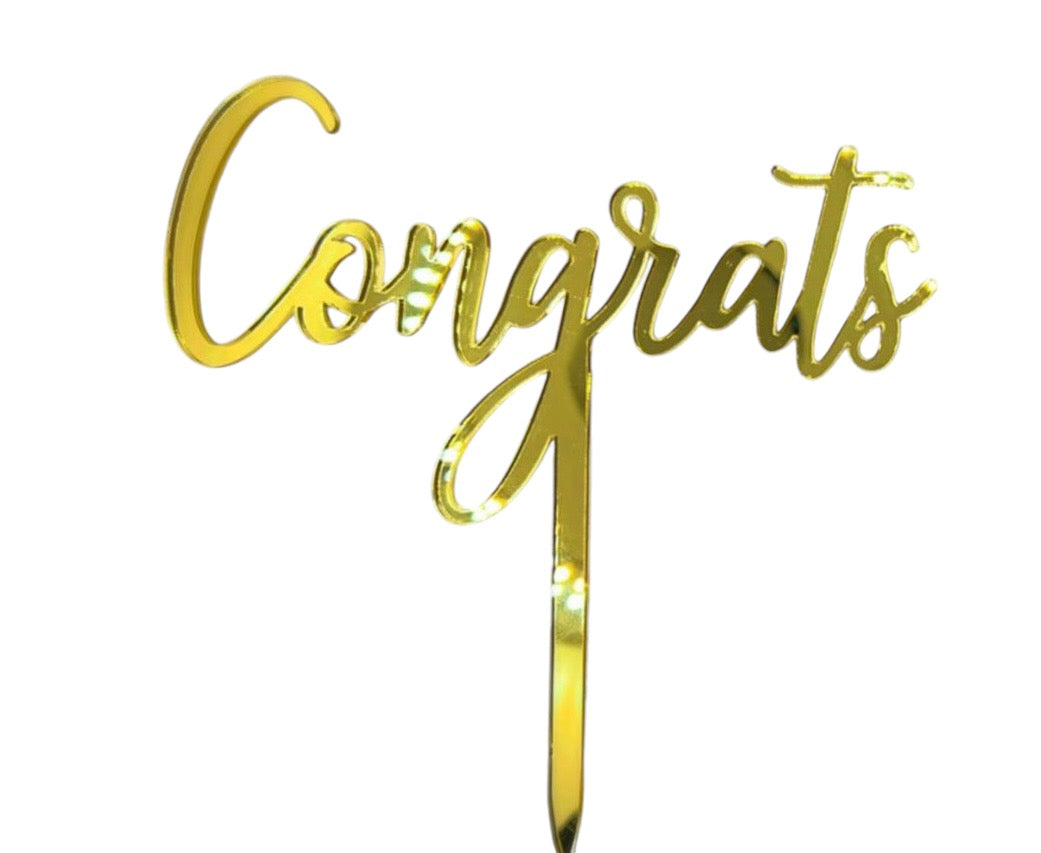 Topper Plexiglass Congrats - Oro