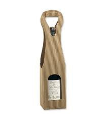 Scatola per bottiglie con maniglia avana ondulata