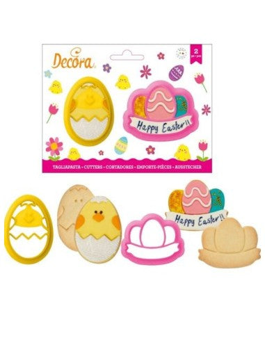 2 TAGLIAPASTA Pasqua PULCINO E UOVA CON FESTONE