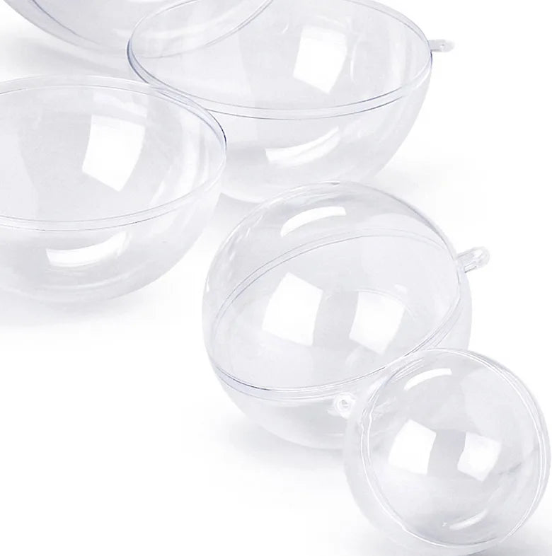 12 Sfere plastica trasparente ( varie misure )