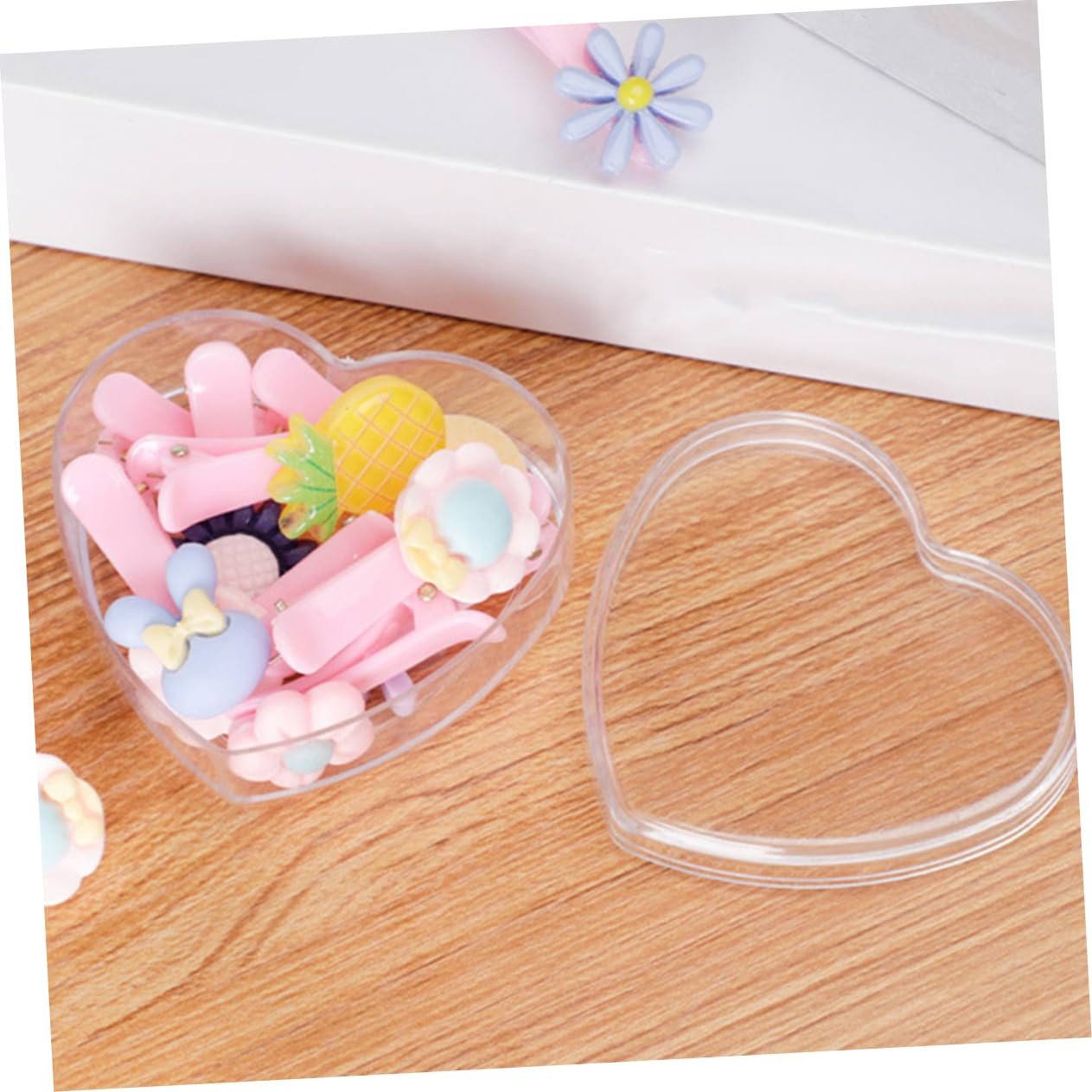 Scatola a forma cuore piano trasparente cm 6