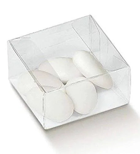 10 Scatoline pvc trasparenti quadrate basse