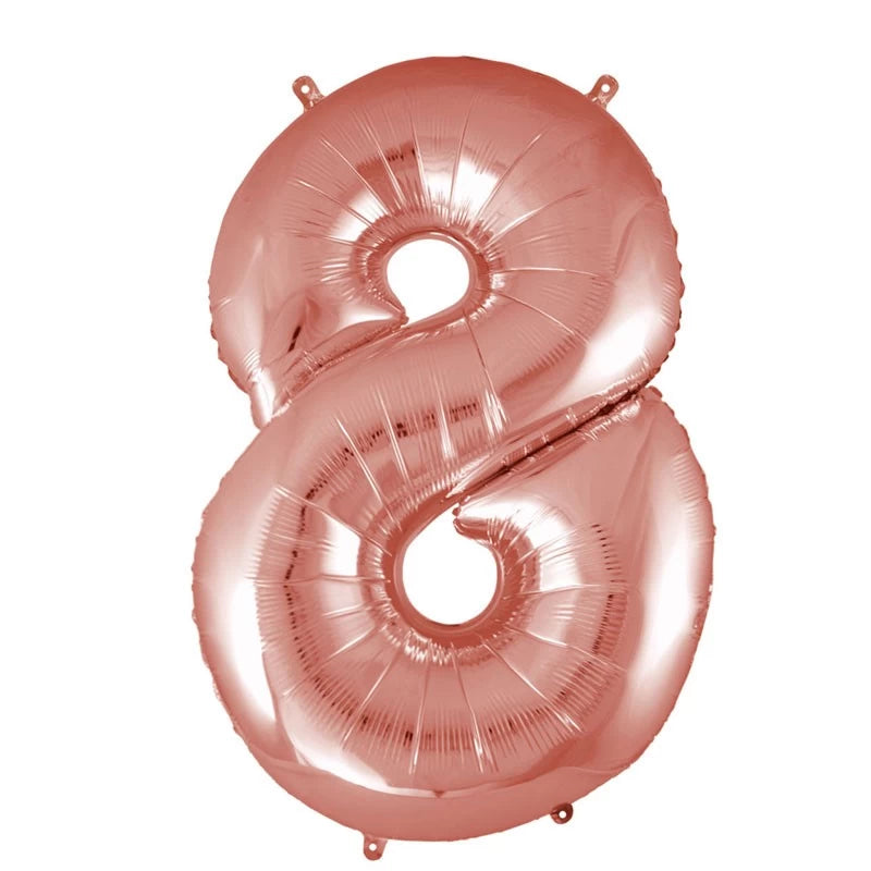 PALLONCINO NUMERO ROSA GOLD MAYLAR CM 104