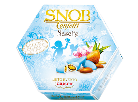Snob Lieto Evento Nascita Bambino Crispo 500 GR confetti celeste