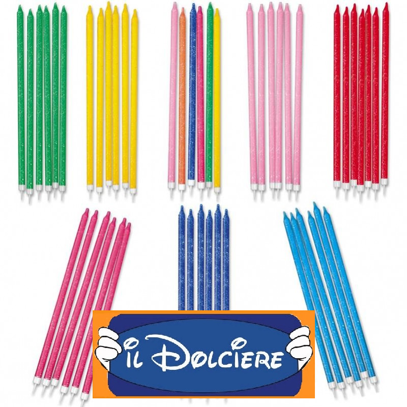 Candela Matita 15 cm con supporto 12 pezzi