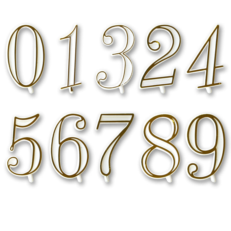 10 NUMERI CANDELINE BIANCHE CON 6 BASI STELLINA