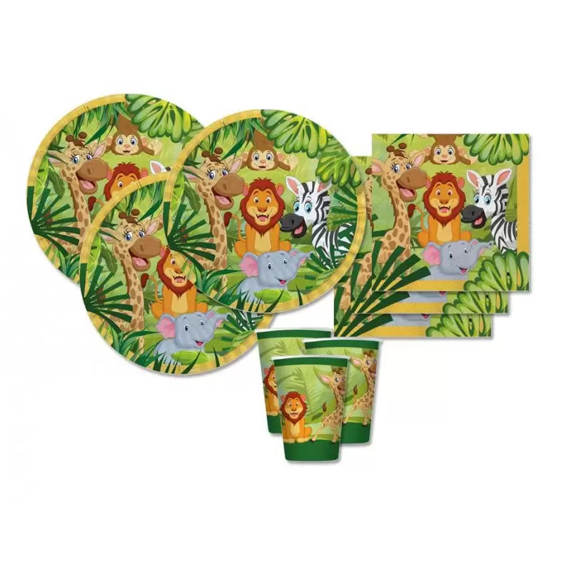 PLATES, GLASSES, NAPKINS JUNGLE