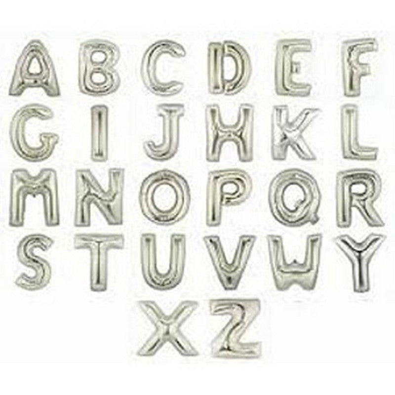 PALLONCINO LETTERA ARGENTO AD ARIA CM 40