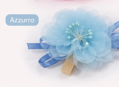 Pz 12 Fiore in Organza con Molletta