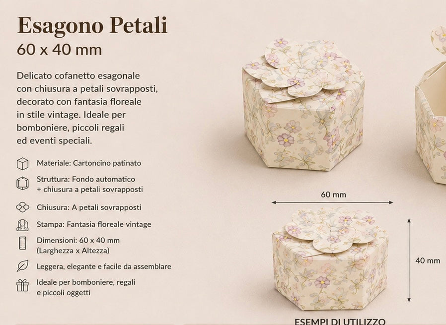 Pz 10 Esagono Petali 60x40 mm