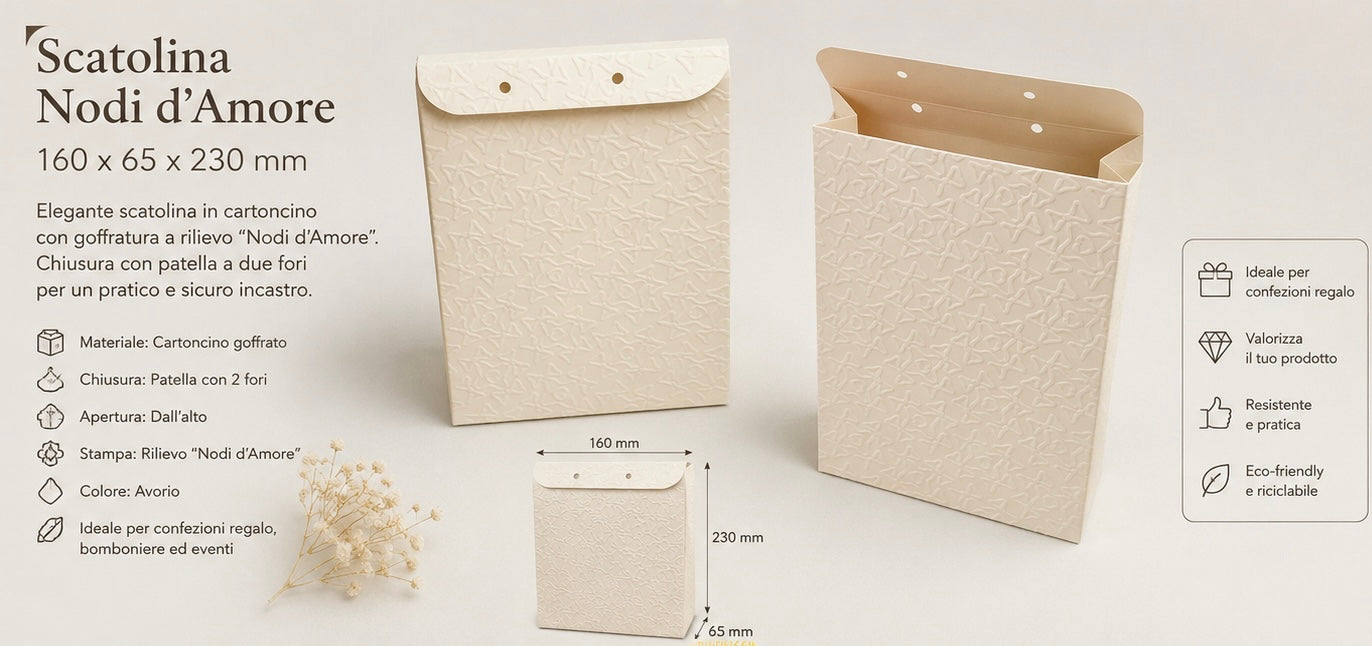 10 pz Scatolina Nodi d'Amore 160x65x230 mm