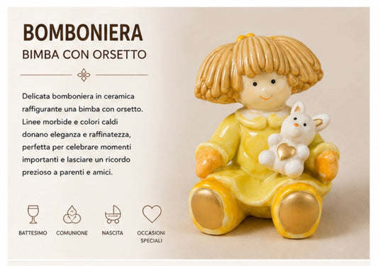 6 pz Bomboniera Bimba con Orsetto