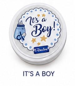 12 pz Scatolina latta Tonda Nascita /Baby Shower