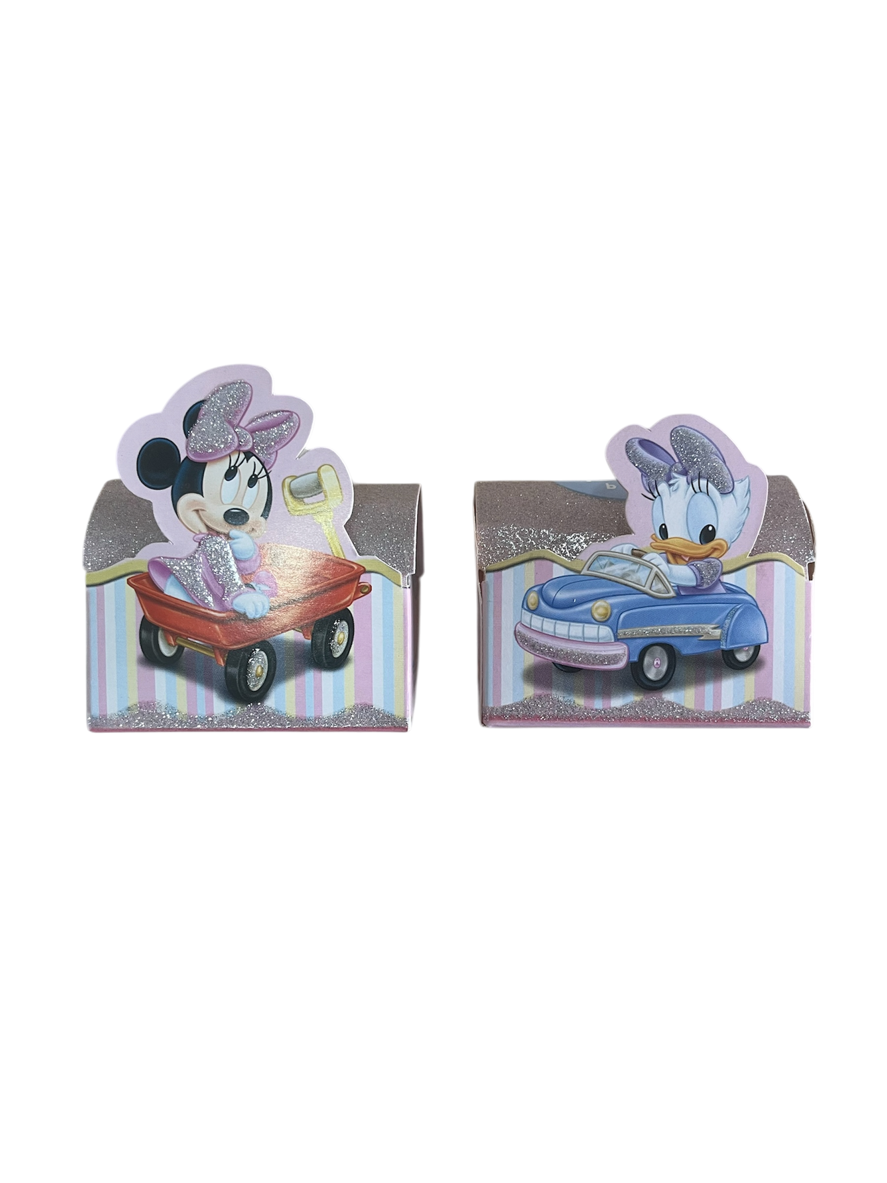 Disney 50 scatoline porta confetti Minnie e Paperina  cm. 7.5x7x4 con cestino carta omaggio