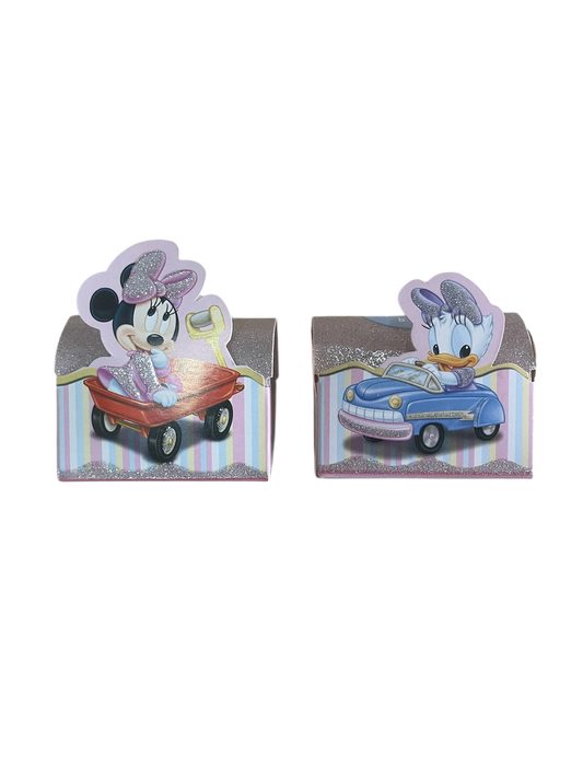 Disney 50 scatoline porta confetti Minnie e Paperina  cm. 7.5x7x4 con cestino carta omaggio