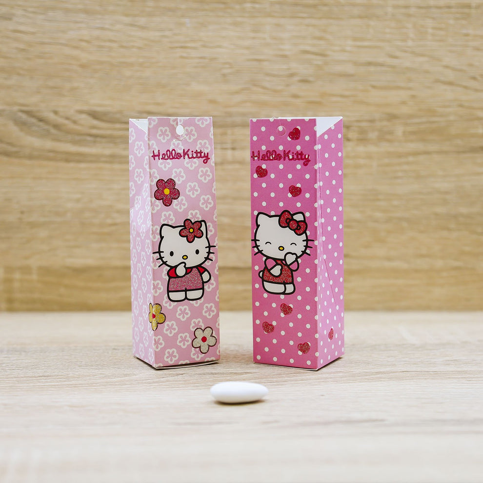 50 scatolini Hello Kitty + cestino di carta per esposizione scatolini