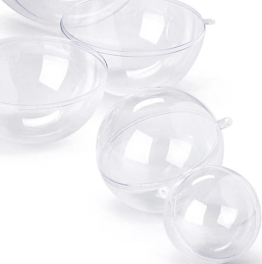 12 Sfere plastica trasparente ( varie misure )