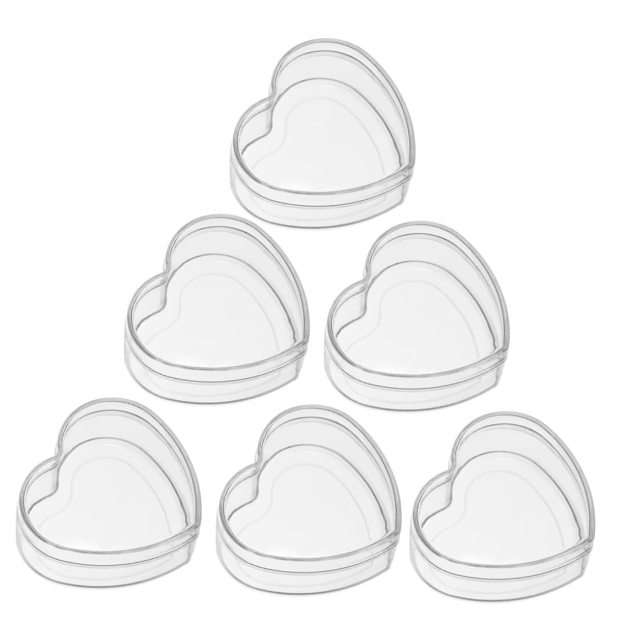 Scatola a forma cuore piano trasparente cm 6