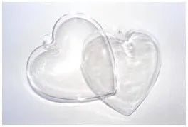 30 pz scatole bomboniera cuore bombato trasparente plexiglass porta confetti 6,5x6,2 cm