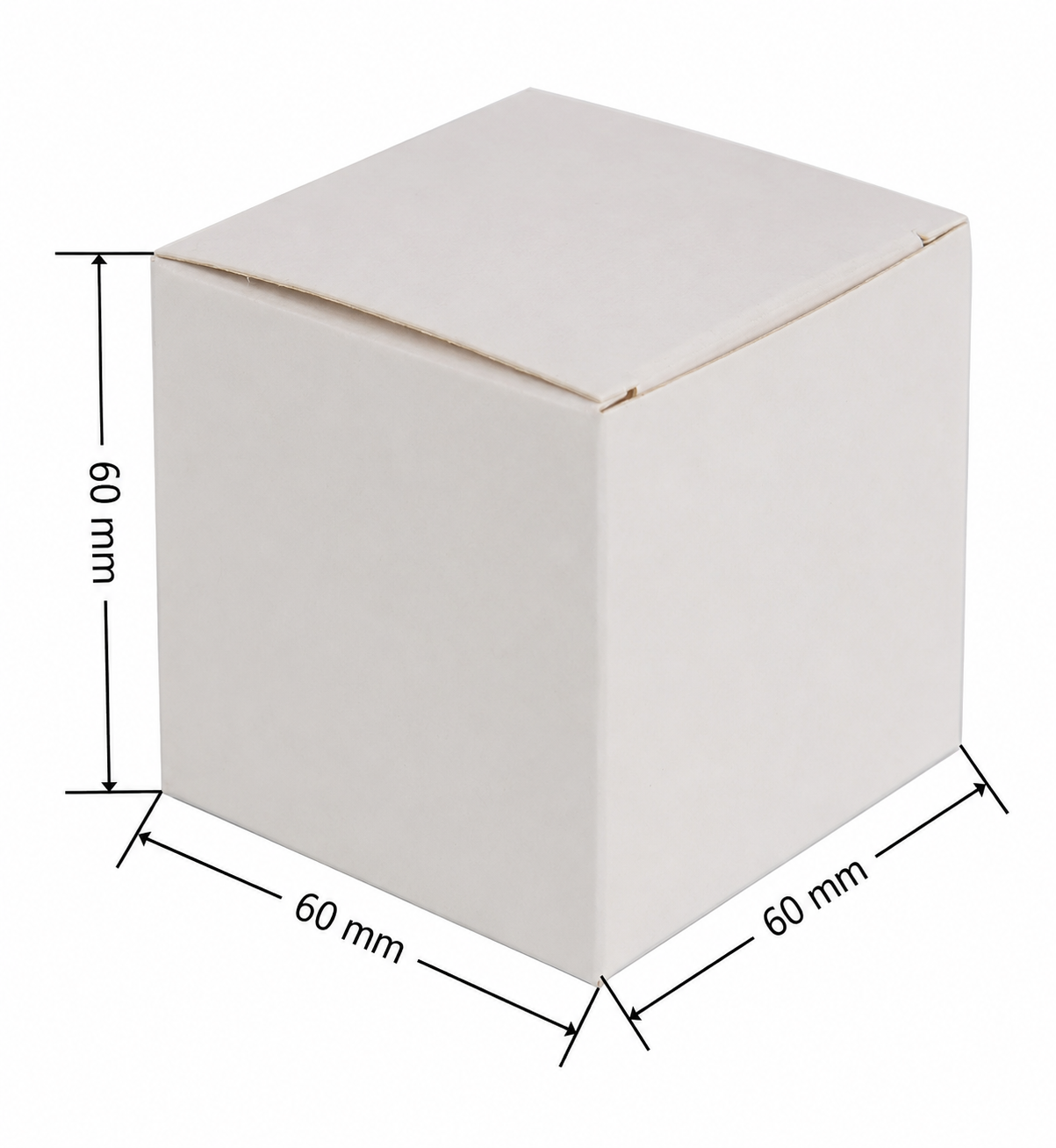 Pz 10 Scatola Pieghevole Bianco crema 60x60x60 mm