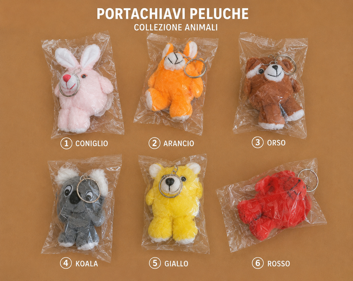 Pz 12 pelouche assortiti con portachiavi