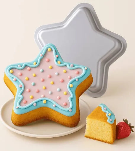 Stampi in Alluminio per Dolci – 9 Forme: carrozzina/auto/corona/stella/cup cake/girasole/farfalla/orsachiotto/biberon
