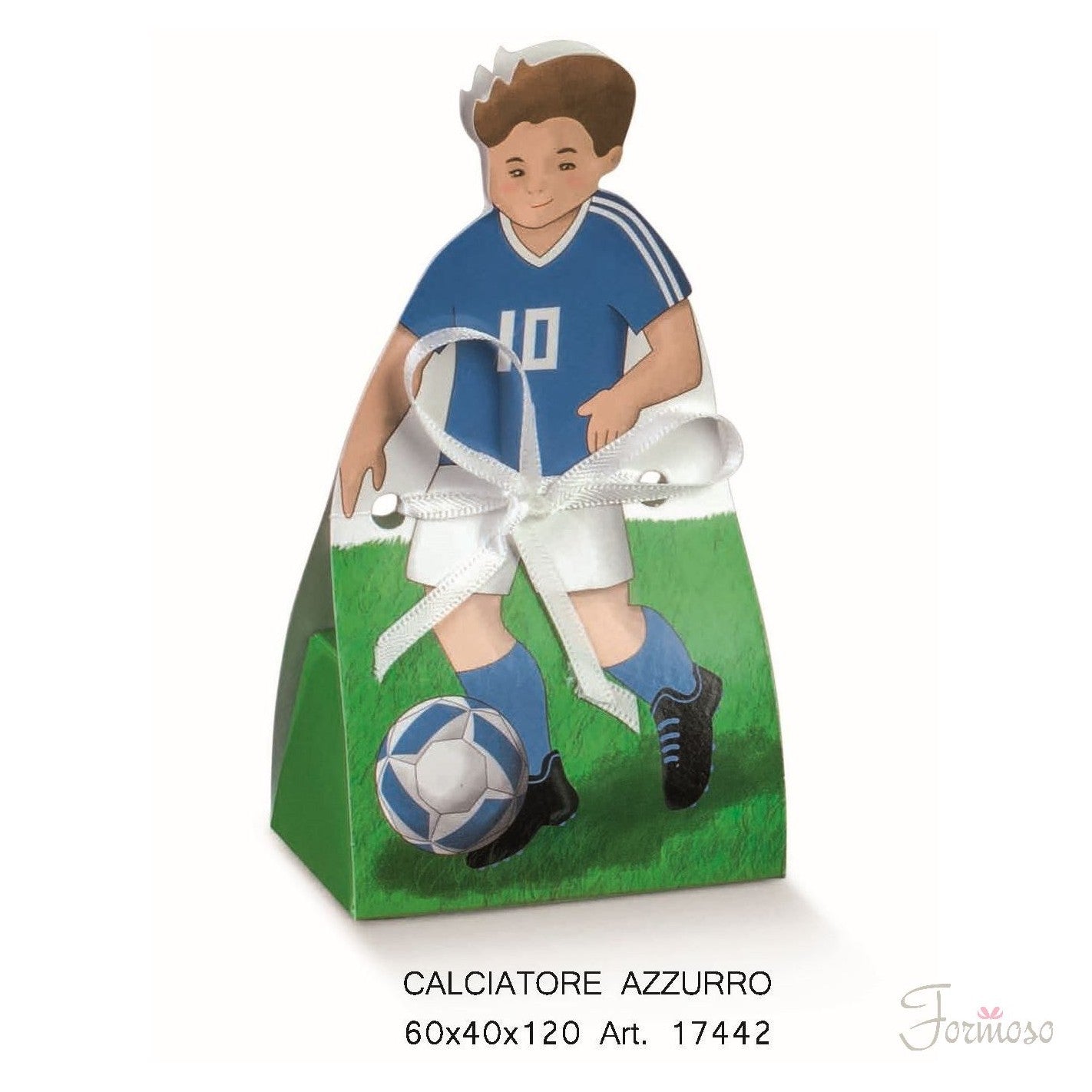 10 Scatoline Calciatore celeste 60x40x120 mm
