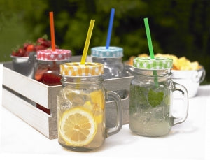Jar in Vetro 450 ml con Tappi Colorati – Set da 12