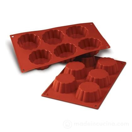 Stampo in silicone 6 Briochette cannellate SilikoMart