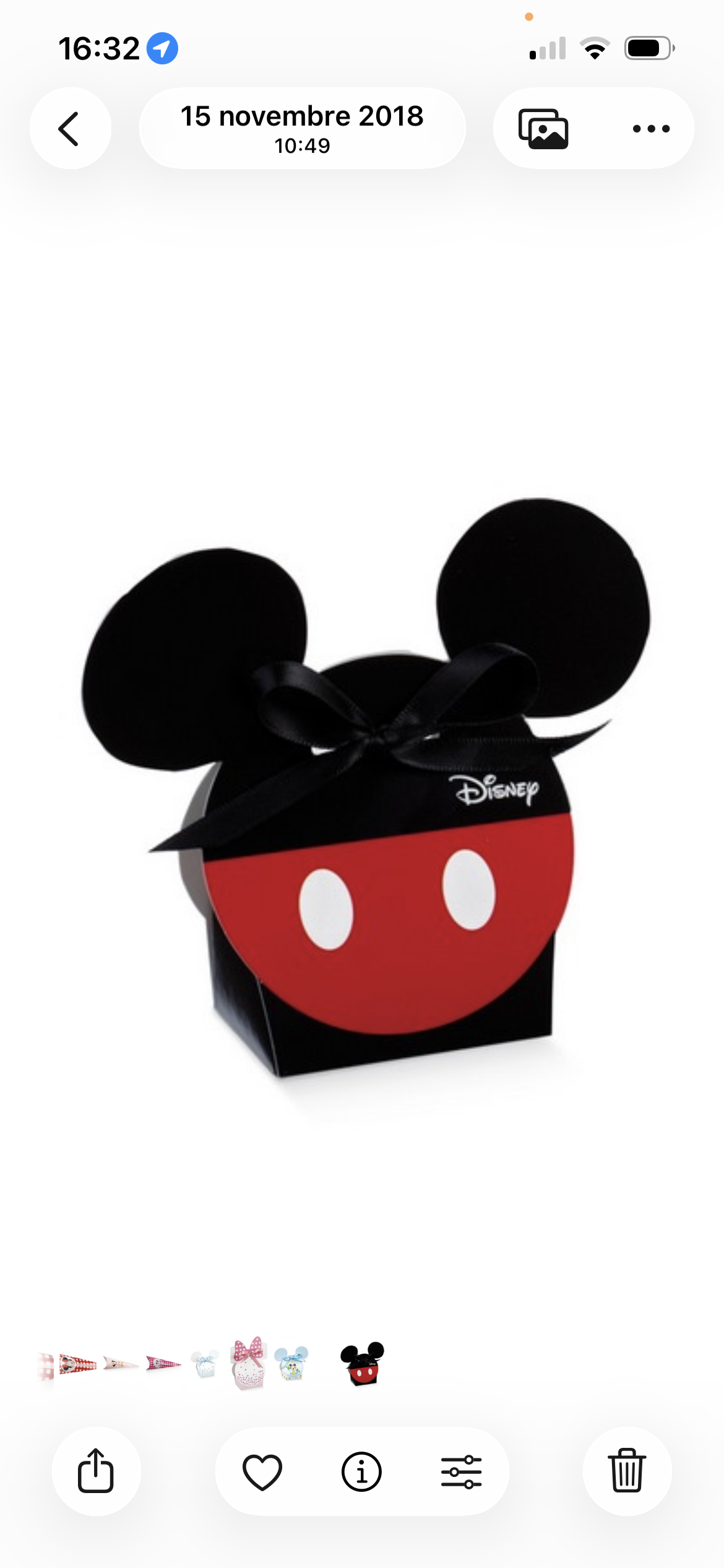 10 Scatoline Sagoma Testa Mickey Rosso e Nero