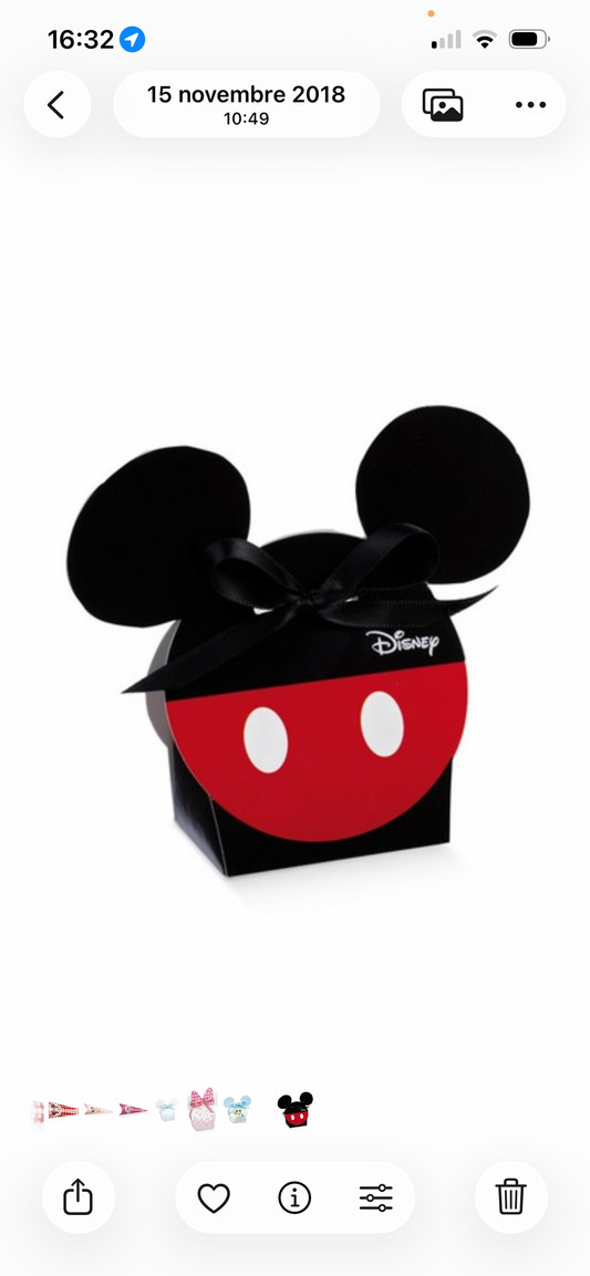 10 Scatoline Sagoma Testa Mickey Rosso e Nero